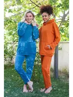 Kapşonlu 3 İplik Kanguru Cepli Turkuaz Eşofman Takım Akbeniz 9037 Turkuaz farklı açı