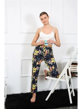 Akbeniz Pamuklu Çiçek Desenli Tek Alt Kadın Pijama Akbeniz 27463