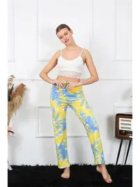 Akbeniz Kendinden Desenli Pamuklu Kadın Alt Pijama Akbeniz 27466