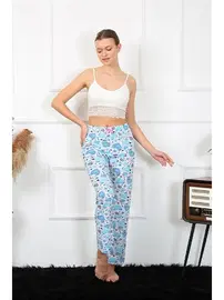 Akbeniz Kalpli Mavi Kadın Pamuklu Tek Alt Pijama Akbeniz 27469