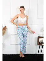 Kalpli Mavi Kadın Pamuklu Tek Alt Pijama Akbeniz 27469 Mavi