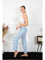 Kalpli Mavi Kadın Pamuklu Tek Alt Pijama Akbeniz 27469 Mavi detay görünüm