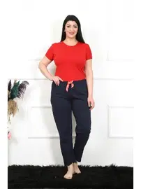 Akbeniz Lacivert Büyük Beden Tek Alt Kadın Pijama Akbeniz 27472