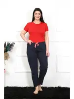 Lacivert Büyük Beden Tek Alt Kadın Pijama Akbeniz 27472 Lacivert