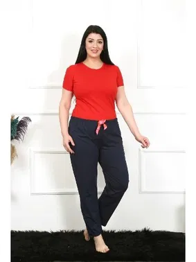 Akbeniz Lacivert Büyük Beden Tek Alt Kadın Pijama Akbeniz 27472 - Alternatif Görünüm