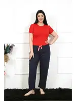 Lacivert Büyük Beden Tek Alt Kadın Pijama Akbeniz 27472 Lacivert farklı açı