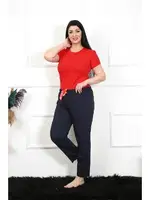 Lacivert Büyük Beden Tek Alt Kadın Pijama Akbeniz 27472 Lacivert görsel 4