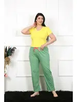 Büyük Beden Yeşil Kadın Tek Alt Pijama Akbeniz 27473 Yeşil detay görünüm