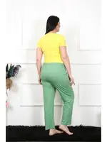 Büyük Beden Yeşil Kadın Tek Alt Pijama Akbeniz 27473 Yeşil görsel 4
