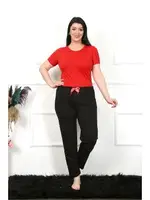 Siyah Pamuklu Büyük Beden Tek Alt Pijama Akbeniz 27478 Siyah farklı açı