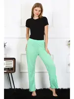 Beli Lastikli Kadın Pamuklu Tek Alt Pijama Akbeniz 27496 Fıstık Yeşili görsel 5