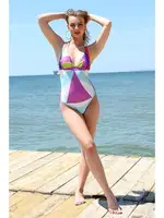 Akbeniz Kadın Sırt Dekolteli Mayo 34017 Çok Renkli görsel 4