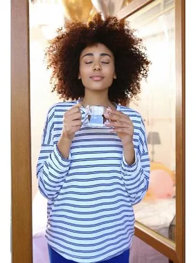 Akbeniz Uzun Kollu 3 İplik Çizgili Kadın Penye Pijama Takım Akbeniz 4185