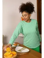 Penye Uzun Kollu 3 İplik Kadın Pijama Takım Akbeniz 4191 Yeşil