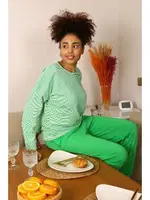 Penye Uzun Kollu 3 İplik Kadın Pijama Takım Akbeniz 4191 Yeşil görsel 4