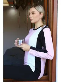 Akbeniz Penye Kadın Uzun Kollu Çizgili Pijama Takım Akbeniz 4173