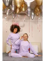 Çizgili Uzun Kollu Penye Pijama Takım Akbeniz 4175 Lila görsel 5