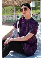 Gül Desenli Kısa Kollu Yarım Tesettür Mayo Akbeniz 33014 Mor farklı açı