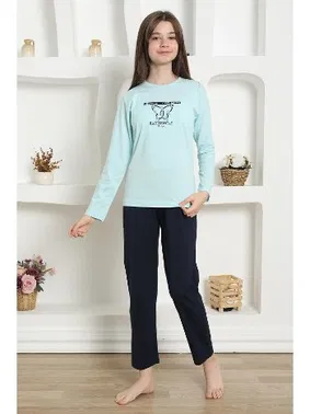 Akbeniz Kız Çocuk Kelebekli Penye Pijama Takım Akbeniz 20421