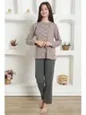 Çizgili Kız Çocuk Penye Pijama Takım Akbeniz 20424