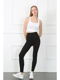 Akbeniz Micro Yüksek Bel Uzun Kadın Tayt Akbeniz 5917