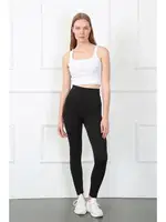 Micro Yüksek Bel Uzun Kadın Tayt Akbeniz 5917 Siyah detay görünüm