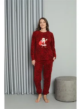 Akbeniz Noel Baba Polar Sevgili Kombini Kadın Pijama Takımı Akbeniz 50125 - Alternatif Görünüm