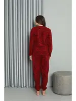 Noel Baba Polar Sevgili Kombini Kadın Pijama Takımı Akbeniz 50125 Kırmızı görsel 5