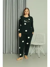 Akbeniz Puantiyeli Büyük Beden Welsoft Polar Kadın Pijama Takımı Akbeniz 808045