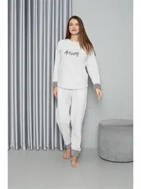 Akbeniz Peluşlu Welsoft Uzun Kollu Polar Kadın Pijama Takımı Akbeniz 8515