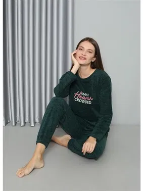 Akbeniz Yuvarlak Yaka Welsoft Polar Uzun Kollu Pijama Takımı Akbeniz 8516 - Alternatif Görünüm