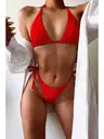 V Kesim Bağlamalı Bikini Altı Kırmızı Angelsin 4211