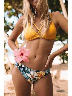 Angelsin Çapraz İpli Üçgen Sarı Bikini Üstü Angelsin 4213 - Alternatif Görünüm