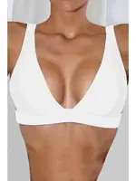 Kalın Askılı Kaplı Bikini Üstü Beyaz Angelsin MS4373 detay görünüm