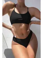 Arkadan Büzgülü Brezilyan Bikini Altı Angelsin MS42288 Siyah