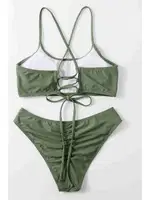 Brezilyan Arkadan Büzgülü Sırt Bağlamalı Bikini Takım Angelsin 4228 Yeşil farklı açı