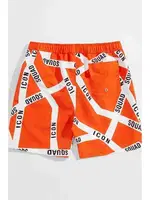 Angelsin Erkek Basic Standart Boy Baskılı Mayo Cepli Deniz Şortu Çok Renkli Çok Renkli detay görünüm