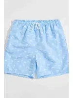 Basic Standart Boy Palmiye Baskılı Mayo Cepli Deniz Şortu Mavi Mavi farklı açı