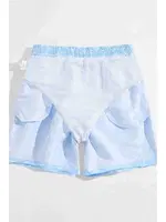 Basic Standart Boy Palmiye Baskılı Mayo Cepli Deniz Şortu Mavi Mavi görsel 6