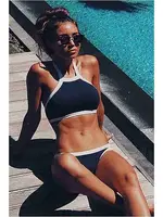 Yanları Şeritli Özel Tasarım Bikini Altı Angelsin 4276 Lacivert görsel 5