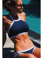 Yanları Şeritli Özel Tasarım Bikini Altı Angelsin 4276 Lacivert görsel 6