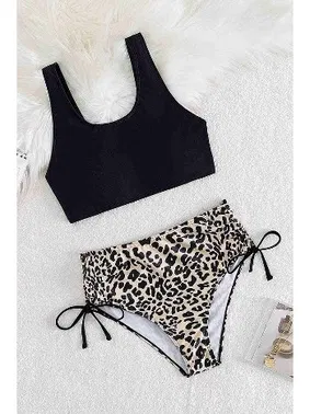 Angelsin Leopar Yanlardan Büzgü Ayarlamalı Kadın Bikini Takım Angelsin 4314 - Alternatif Görünüm