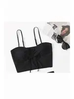 Önden Ayarlı Büzgülü Bikini Üstü Angelsin 43329 Siyah görsel 4