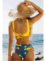 Angelsin Önden Çarpraz Bikini Üstü Sarı MS43229 Sarı farklı açı