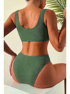 Angelsin Özel Fitilli Kumaş Tankini Bikini Üstü Angelsin 41699 - Alternatif Görünüm
