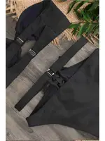 Önden Büzgülü Straplez Bikini Üstü Angelsin 4185 Siyah görsel 4