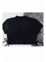 Angelsin Özel Tasarım Bikini Üstü Siyah Siyah detay görünüm