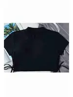 Angelsin Özel Tasarım Bikini Üstü Siyah Siyah görsel 4