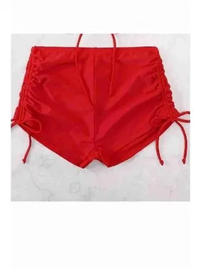 Angelsin Büzgü Detaylı Yüksek Bel Bikini Altı Kırmızı Angelsin 43188 - Alternatif Görünüm