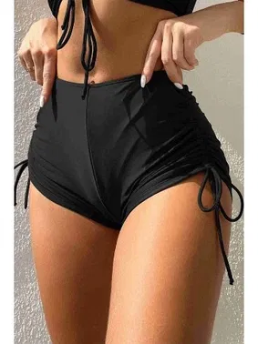 Angelsin Angelsin Özel tasarım Büzgü Detaylı Bikini Altı Siyah